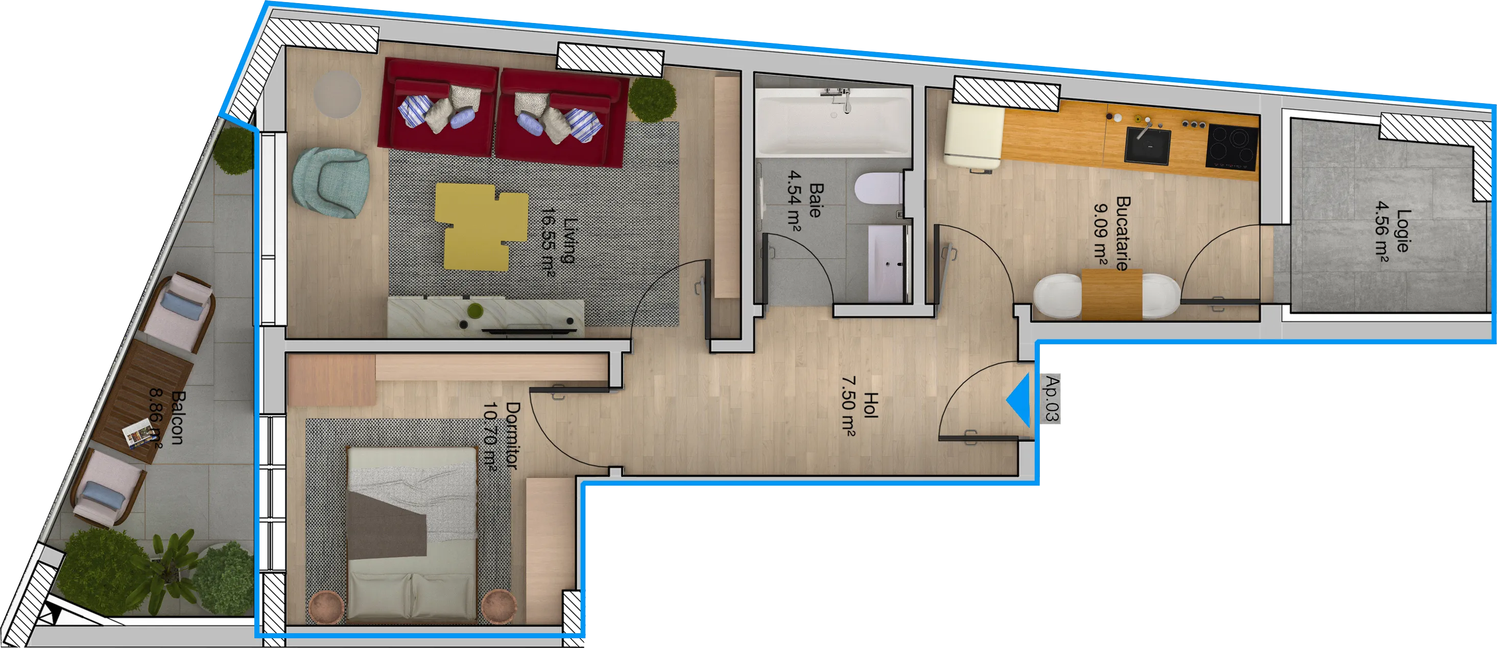 Apartament 2 camere Tip A