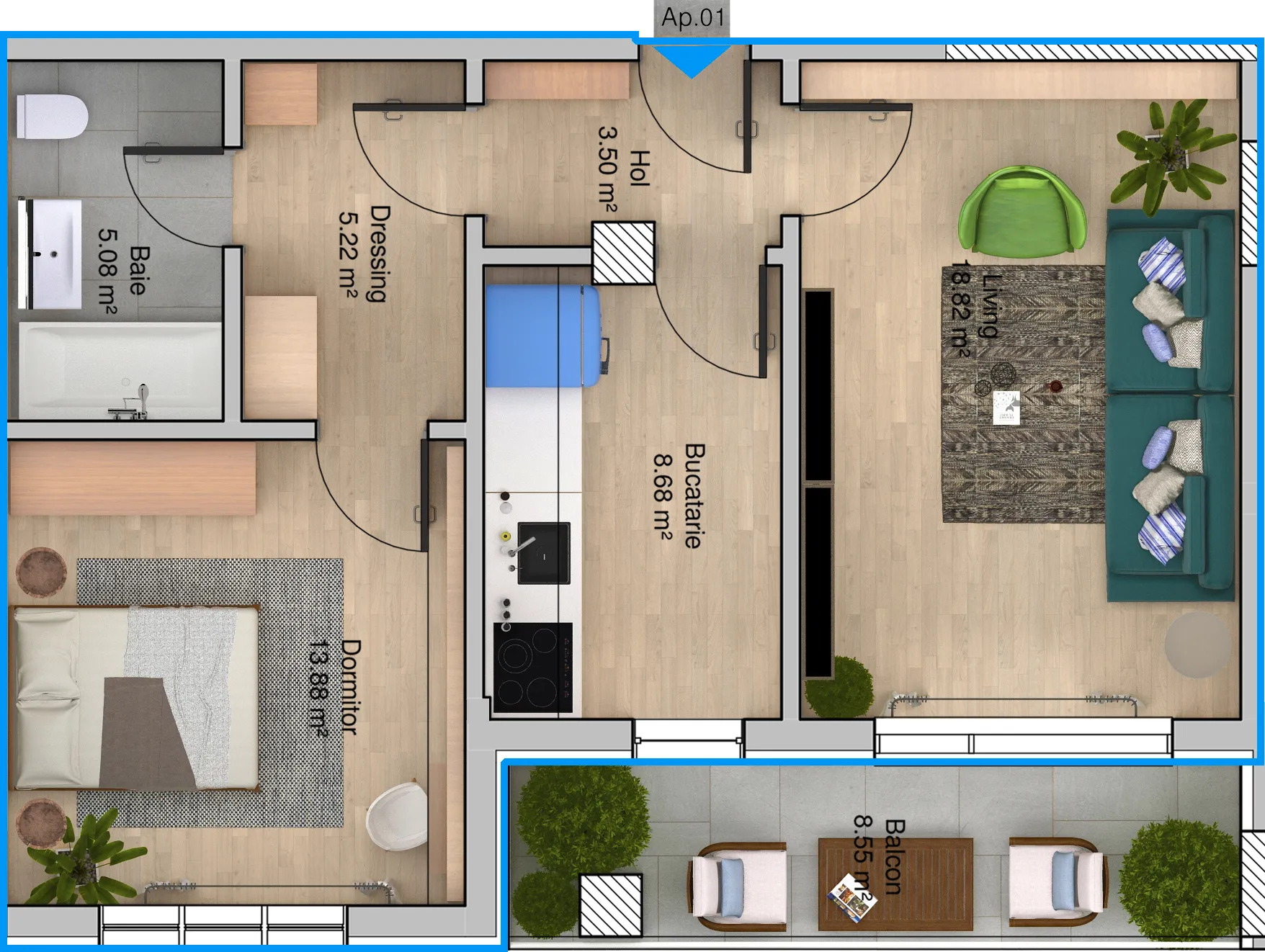 Apartament 2 camere Tip B